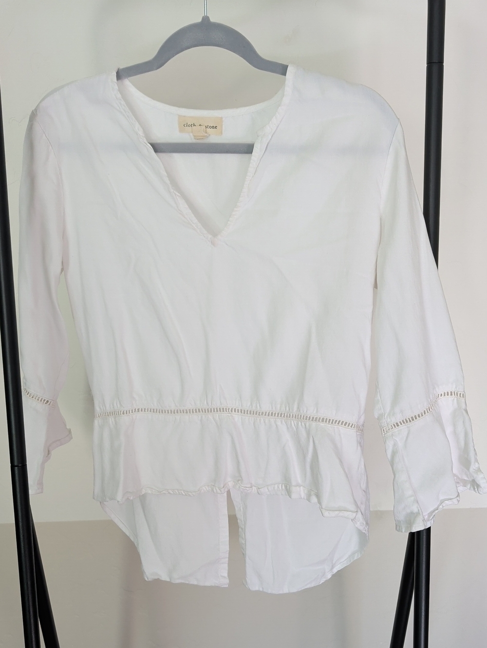 cloth & stone White V-Neck Peasant Tunic Top